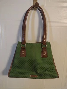 Nine&Co. Nine West Hobo Shoulder Satchel Tote Purse Bag Faux Leather & Fabric  - Picture 1 of 12