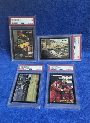 1991 PRO TRAC'S FORMULA ONE AYRTON SENNA & OTHER (4) CARD - PSA 7 LOT. - Image 1 of 4