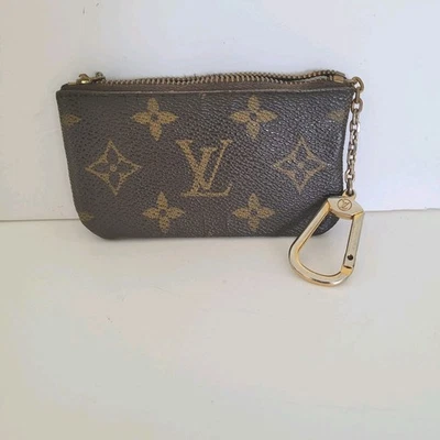 Auténtico Louis Vuitton Vintage Monograma Tarjeta Llavero Estuche Marrón Pequeño Cartera Cremallera Foto 1 de 4
