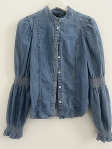 Camisa VERONICA BEARD JEANS Dalton Mangas Cambray Denim Talla 2 - Imagen 1 de 6