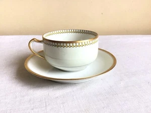 Vtg Haviland & Co Schleiger Limoges France Yellow Laurel Tea Cup Saucer Set - Picture 1 of 13