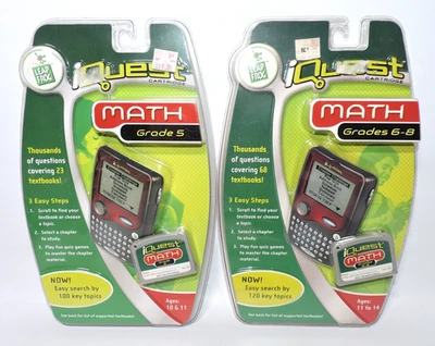LOT 2 Leap Frog iQuest Cartridge MATH Grade 5 and Grades 6-8, Ages 10-14 NEW NIP - Image 1 of 4