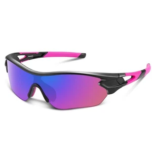 Polarized Sports Sunglasses for Men Women Youth Baseball Cycling Running Driv... - Picture 1 of 7
