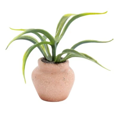 Vintage Dollhouse Miniature House Plant Accessory In Pottery Pot 1:12 - Image 1 of 2