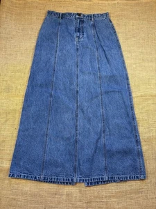 Vintage Eddie Bauer Woman's A-Line Midi Cotton Blue Denim Skirt Size 6 - Picture 1 of 4