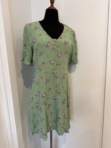 M&S GHOST Green Floral Tea Dress Limited Edition Sz12 - Picture 1 of 8