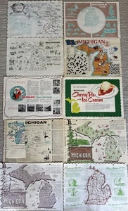 1960’s Placemat Lot Michigan & Napkin From Gordon's Restaurant Petoskey Mi - Picture 1 of 7