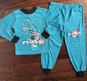 Vintage 1996 Warner Bros. SPACE JAM Pajama Set PANTS SHIRT 7 90s YOUTH KIDS - Picture 1 of 5