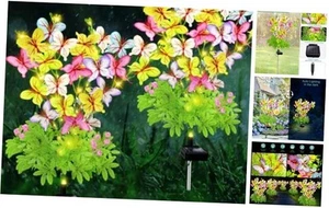 Solar Garden Lights Outdoor, 2 Pack Butterfly Flowers, Solar Lights Waterproof - Picture 1 of 7