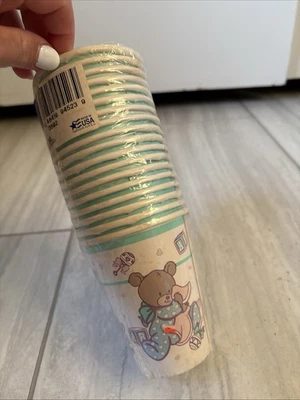 18 tazas de papel temáticas vintage Amscan "Sweet Dreams" baby shower sin abrir   Foto 1 de 4