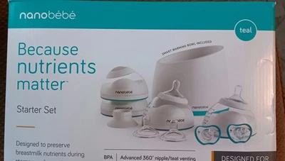 Baby Bottle Starter Set - Nanobebe- with Warmer & Pacifier - Teal - 21ct - Image 1 of 4