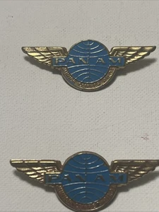 Juego de 2 pasadores de ala de piloto junior Pan Am Airlines de colección - Imagen 1 de 5