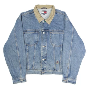 Vintage TOMMY HILFIGER Mens Denim Jacket Blue 90s XL - Picture 1 of 6