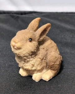Ganz Miniature Chubby Bunny Rabbit Hare Figurine Resin Brown Decor - Picture 1 of 8