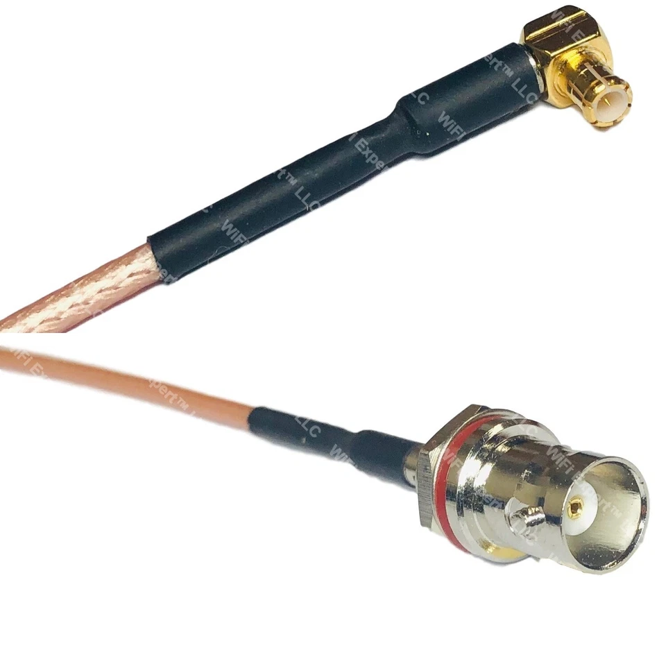 RG316 MCX MALE ANGLE to BNC FEMALE SM BULKHEAD Coax RF Cable USA-Ship - Image 1 of 1