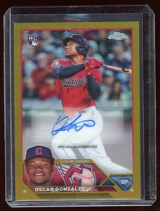 2023 Topps Chrome Update OSCAR GONZALEZ Rookie Gold RC Auto /50 - Picture 1 of 2
