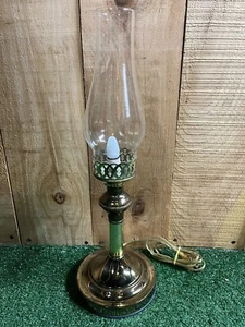 Vintage Underwriter Laboratories 18” Portable Touch Lamp w/ Glass Sleeve Shade - Picture 1 of 14