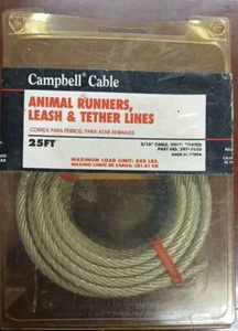 Campbell Cable Animal Runner,leash, Tether Line 25ft 597-7020 - Picture 1 of 2