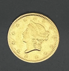 1851 US $1 Liberty Head Gold Coin HI-GRADE Historic Antique Coin (XF-UC) Rare!!! - Picture 1 of 12