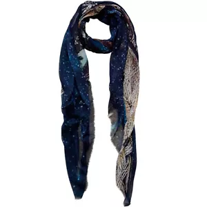Bufanda tapiz micromodal azul Pacific Parisian Nights Eiffel en azul cielo oscuro - Imagen 1 de 8