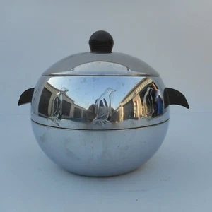 Vintage West Bend Penguin Hot And Cold Server Ice Bucket Chrome Bakelite Handles - Picture 1 of 5