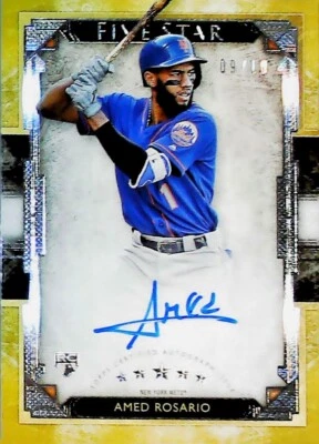 2018 TOPPS FIVE STAR Amed Rosario GOLD /10 ROOKIE ON-CARD AUTO NY METS - Image 1 of 2