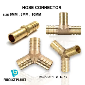 Conector de púas de latón de 3 vías para ensamblador de manguera aire combustible tubería de agua - Imagen 1 de 47