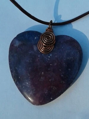 Necklace wire wrap Heart Stone Pendant New Handmade women's fashion jewelry - Imagem 1 de 4