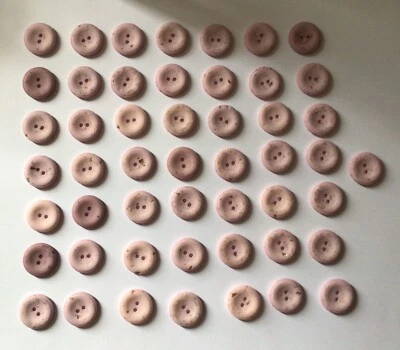 50 x 28mm Pink 2 Hole With Rim Buttons Tailoring/Sewing/Craft Slightly Damaged - Image 1 of 4