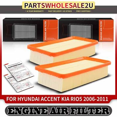 Filtro de aire del motor 2 piezas para Hyundai Accent Kia Rio Rio5 2006-2011 panel flexible Foto 1 de 4