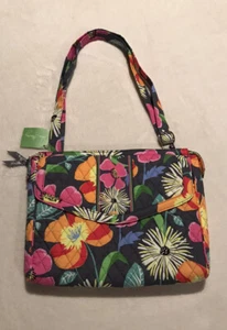 Vera Bradley Hipster Jazzy Blooms Gray Floral Zip & Flap Adjustable Strap tablet - Picture 1 of 7