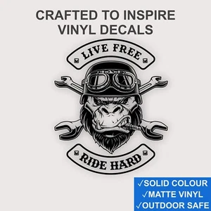 Gothic Gorilla Skull Decal – Viking Pagan Spark Plug Design – Wall or Car - Picture 1 of 13