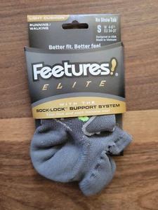 Feetures! Elite Light Cushion No Show Tab Graphite/Brilliant Blue - S - Picture 1 of 1