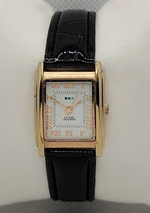 Ladies La Mer Collections by Martine Ilana Gold Tone Black Leather Watch J3 - Picture 1 of 9