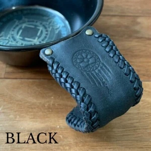 Handle cover for sierra cup made of Cowskin Leather Black  Color, Made in Japan - Picture 1 of 2