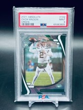 2021 Panini Absolute GREEN PARALLEL SP Zach Wilson Rookie RC Card #102 - PSA 9