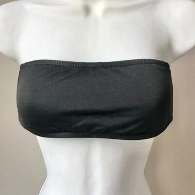 Black & brown bamboo ring tie bandeau swim top  Top is lightly padded  Small - Image 1 of 2