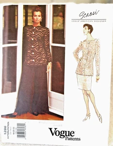 VTG Vogue Pattern 1286 Designer SCASSI Evening Top Skirt Pants UNCUT SZ 18 20 22 - Picture 1 of 3