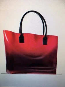 New Elizabeth Arden Black/Red Glossy Big Large Tote Bag Nice - Picture 1 of 1
