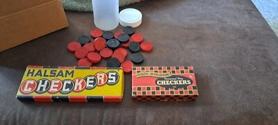 Vintage Wooden & Plastic Checkers - Image 1 of 4