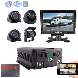 1080P GPS WIFI 2TB HDD Truck DVR MDVR IR Camera System Realtime View 7" Monitor - Picture 1 of 10