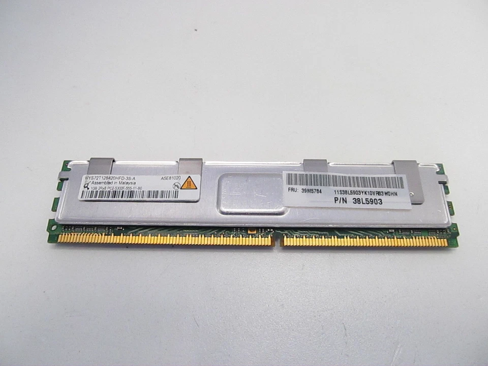 IBM Qimonda 4GB SERVER FBDIMM Kit (4x1GB) PC2-5300F ECC 39M5784 39M5785 - Image 1 of 2