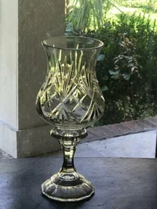 VTG Crystal HURRICANE Candlestick Lamp 2 Pc Pineapple Cut Design 12 1/2" TALL - Picture 1 of 1