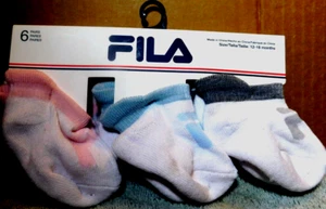 Fila~Ankle Baby (Toddler) Socks Size 12-18months 6 Pair NEW!! - Picture 1 of 11