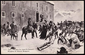 Hospice du Grand St Bernard Reception of General Bonaparte Switzerland Postcard - Picture 1 of 2