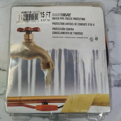 Cable de calefacción Easy Heat AHB115 105W tubo de agua eléctrico protección contra congelación 15 pies Foto 1 de 4