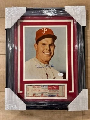 Robin Roberts signed autographed Phillies 8x10 photo framed reprint ticket JSA - Image 1 of 4
