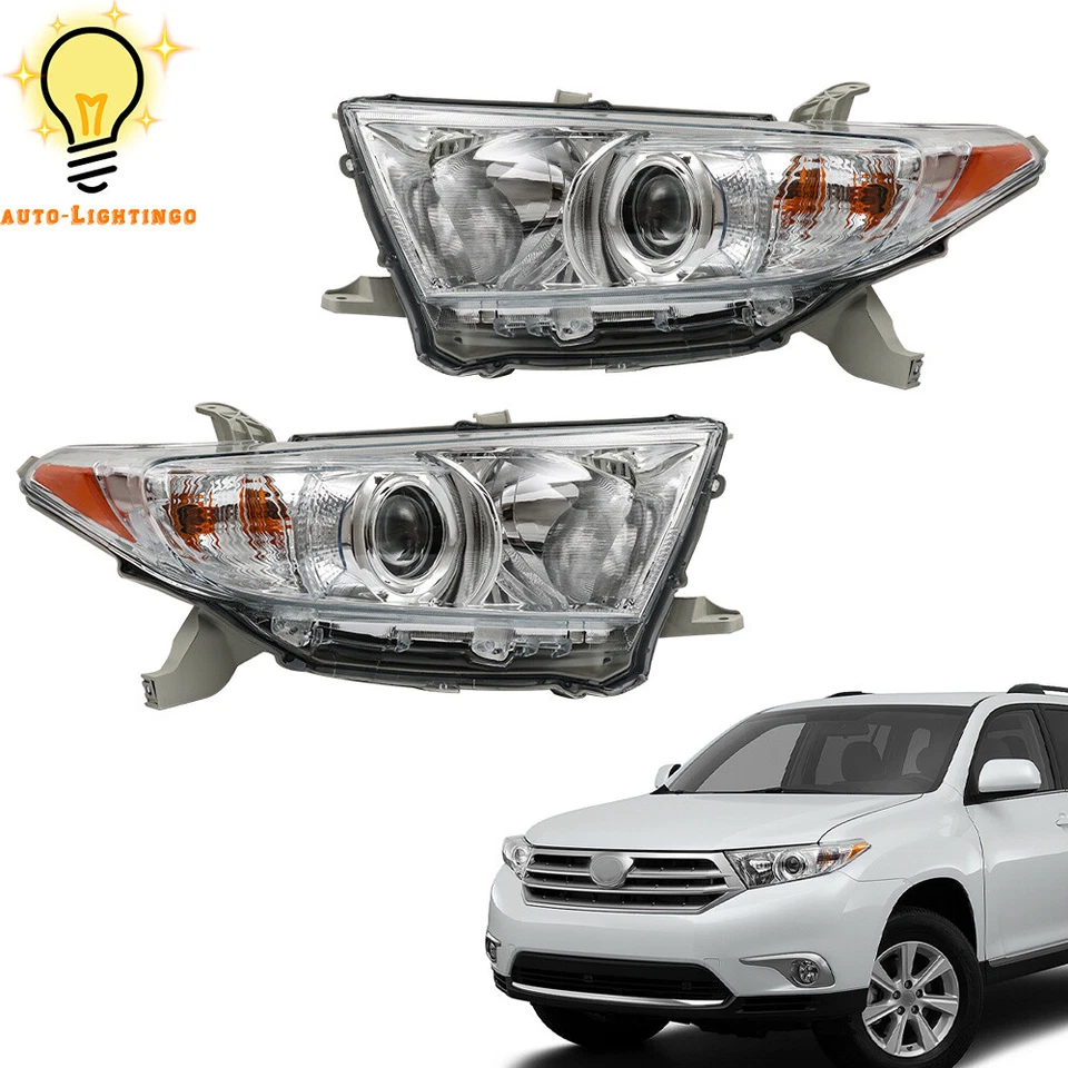 Left&Right Side Headlights Headamps Assembly For 2011-2013 Toyota Highlander - Image 1 of 4