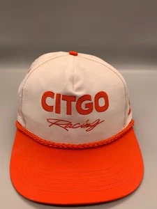 VINTAGE Nascar Hat Cap Snap Back White Orange Aadco Micahel Waltrip Citgo Racing - Picture 1 of 13