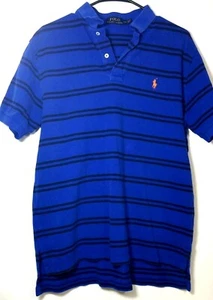 Polo by Ralph Lauren Mens Shirt Size Large Blue Polo Collared Striped - Picture 1 of 11